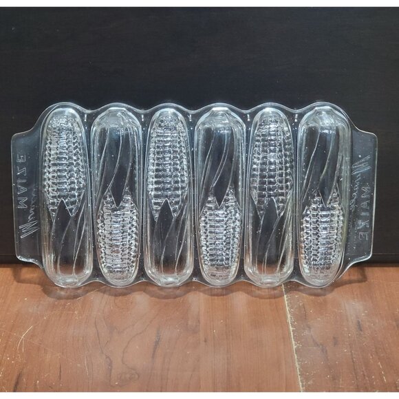 Miracle Maize Clear Glass Corn Bread Baking Dish Corn Cob Design - Picture 3 of 13